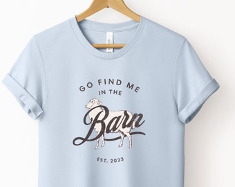 Find Me in the Sheep Barn Tee | Sheep Lover Short Sleeve Tee | Gift for Sheep Farmer T-shirt | Mother's Day Gift | Pastel Spring Color Tee