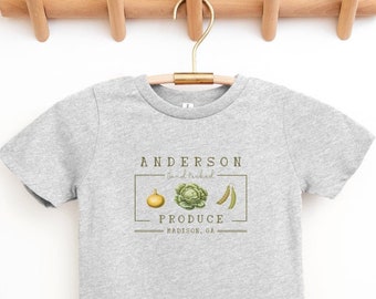 Custom Kids/Youth Farm Tee Local Vegetable Dealer T-shirt Personalized Farm Tee Gifts for Produce Farmers Farmers Market tshirt Homestead