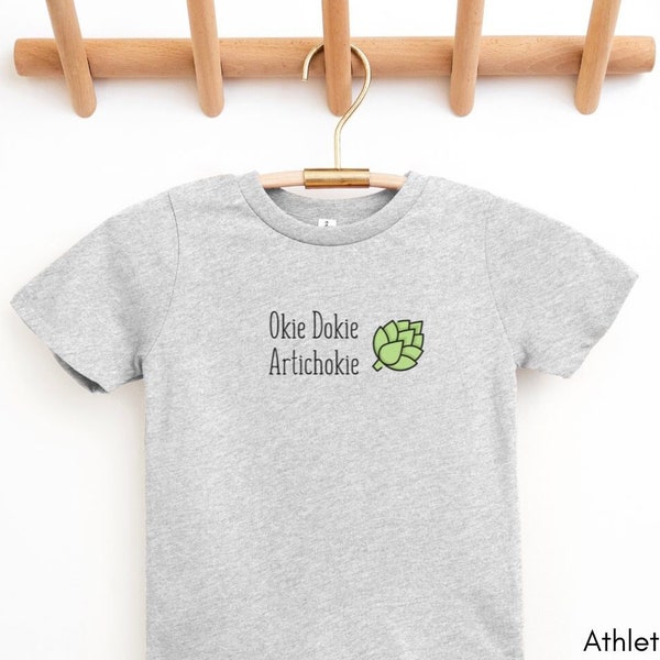 Okie Dokie Artichokie YOUTH Short Sleeve Tee | Funny Vegetable Tshirt | Veggie Pun Shirt | Farmer's Market T-shirt | Silly Homesteading Tee