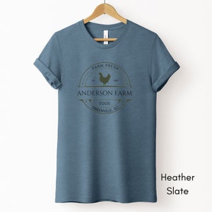 Custom Egg Farm Tee Local Egg Dealer T-shirt Personalized Chicken Farm Tee Gifts for Egg Farmers Farmers Market t-shirt Homesteading Tshirt image 7