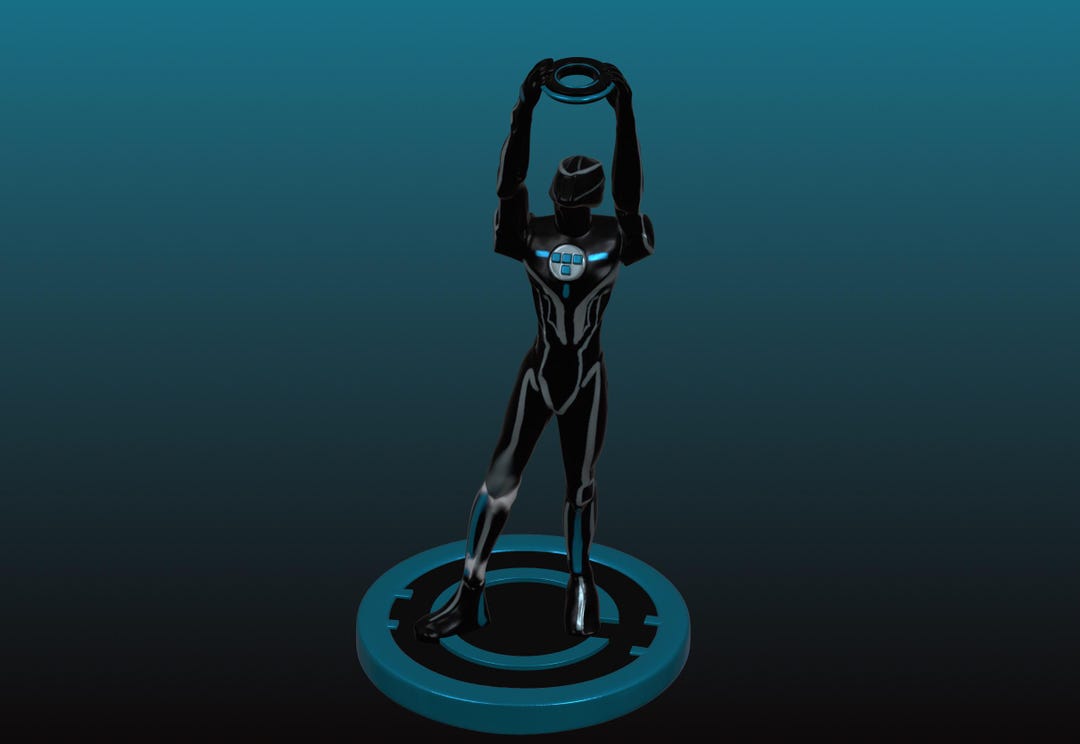 Grid Avatar Warrior W/disk | 3D Model | Figures - Etsy