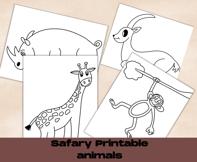 African Animals Printable Coloring Pages Printable Digital - Etsy