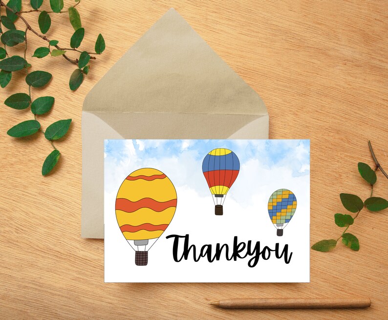 Hot Air Balloon Card Printable Card Instant Download - Etsy