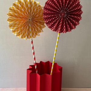 Set of 3 Fan Pinwheels | Pinwheel Rosettes | Carnival Pinwheels ...
