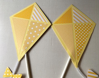 Cerf-volant jaune pour centres de table (un cerf-volant) | centre de table cerf-volant | décoration de table de cerf-volant
