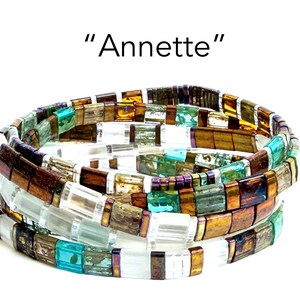 NEW! Annette | Tila Stack bracelets | BOHO glass tile stretchy bracelet | trendy beaded bracelets for women and teens | Wrist Candy By Megan