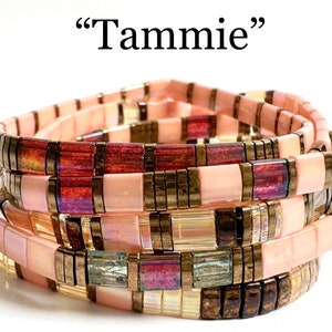 Tammie | Tila Stack bracelets | BOHO glass tile stretchy bracelet | trendy beaded bracelets for women and teens | Wrist Candy By Megan