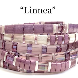 Linnea | Tila Stack bracelets | BOHO glass tile stretchy bracelet | trendy beaded bracelets for women and teens | Wrist Candy By Megan