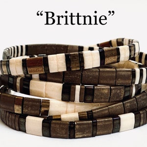 Brittnie | Tila Stack bracelets | BOHO glass tile stretchy bracelet | trendy beaded bracelets for women and teens | Wrist Candy By Megan