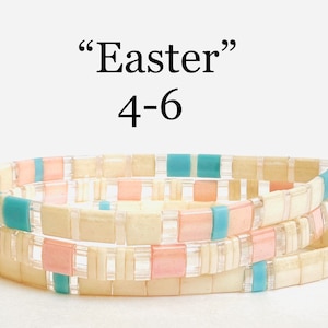 Easter | Tila Stack bracelets | BOHO glass tile stretchy bracelet | trendy beaded bracelets for women and teens | Wrist Candy By Megan