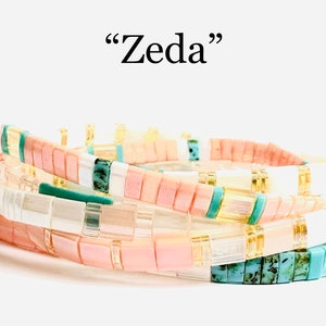 Zeda | Tila Stack bracelets | BOHO glass tile stretchy bracelet | trendy beaded bracelets for women and teens | Wrist Candy By Megan