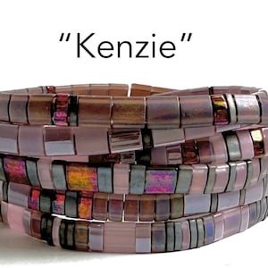 Kenzie | Tila Stack bracelets | BOHO glass tile stretchy bracelet | trendy beaded bracelets for women and teens | Wrist Candy By Megan