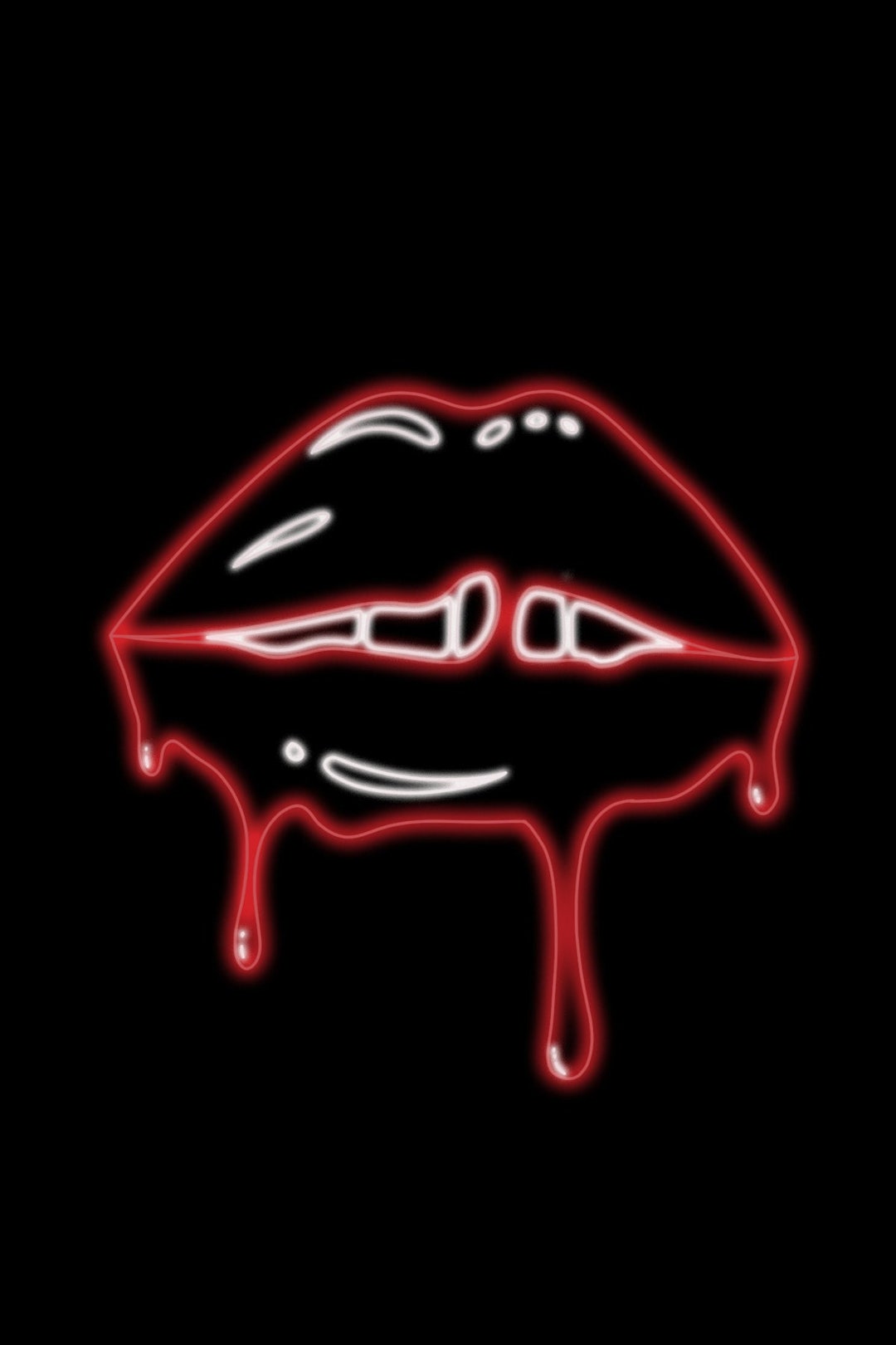 Neon Lips With Drips Etsy