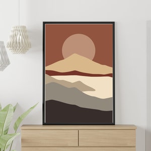 Boho Sun Moon,Boho Wall Art, Boho Set, Sun Moon Art ,Rising Sun Boho, Wall Art, Boho Printable, Boho Decor, Bedroom Wall Art, Boho Landscape