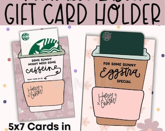 Printable Easter Gift Card Holders, Easter Basket Stuffers, Last Minute Easter Gift, DIY Easter Gift, Easter Printable, Teacher Gift