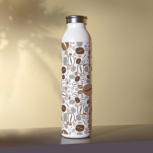 Coffee Slim Water Bottle, Hydration, Reusable, Eco Friendly, Sustainable Living, Outdoor Gear, Sports Bottle, BPA Free, Hiking Essential