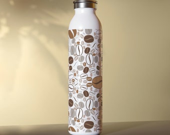 Coffee Slim Water Bottle, Hydration, Reusable, Eco Friendly, Sustainable Living, Outdoor Gear, Sports Bottle, BPA Free, Hiking Essential