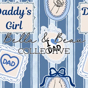 Father’s Day - daddy’s girl - I love dad - vintage frames - seamless
