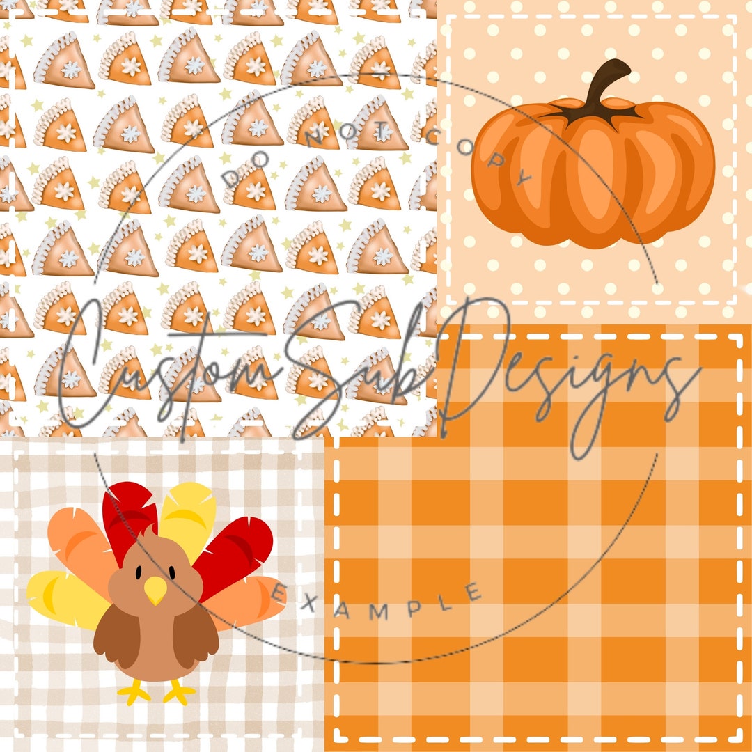 Patchwork - Thanksgiving Turkey - Pumpkin Pie - Pumpkins - Seamless ...