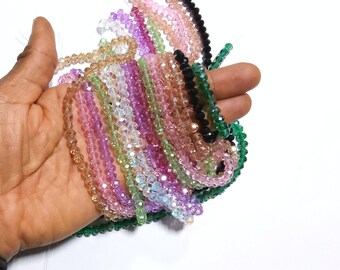 6mm Crystal Glass Beads Full Strand Sparkling Faceted Glass Crystal Beads for Jewelry Making