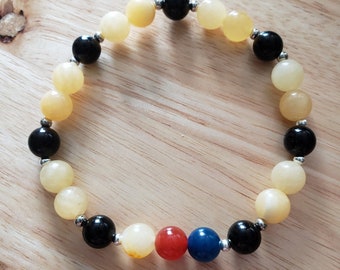 Pittsburgh Steelers Inspired Gemstone Beaded Bracelet