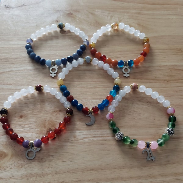 Sailor Guardian Inspired Gemstone Beaded Bracelet