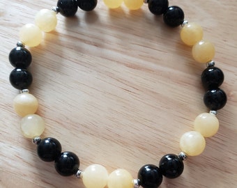 Pittsburgh Sports Inspired Beaded Gemstone Bracelet (Steelers, Penguins, Pirates)