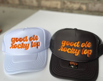Rocky Top Trucker Embroidered Hat orange smokey
