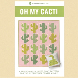 Modello trapunta Oh My Cacti con penna e carta