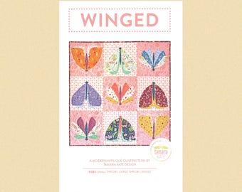 Winged A Modern Applique Quilt Pattern by Tamara Kate