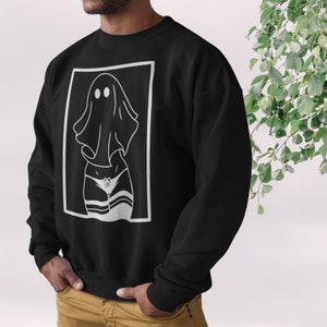 Ghost girl Sweatshirt | Emo goth crewneck | Oversized sweatshirt lounge | Punk vibes sweatshirt