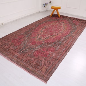 Boho Kilim Rugs, Vintage Rug, Karabagh Rug, Moldavian Kilim, Kilim Rug, Pattern Kilim, Ethnic Kilim, Rose Rug, Boho Rug, 6&#39;5&#39;&#39;x12&#39;5&#39;&#39; ft