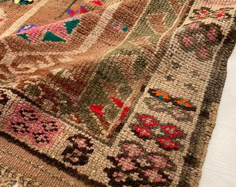 4x7 ft Anatolian Wool Runner, Runner Rug, Turkish Runner, Vintage Runner, Soft Runner, Faded Runner, Kitchen Rug, Oushak Rug, Boho Kilim Rug