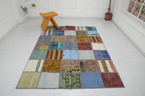 パッチワーク　ヴィンテージラグ　スモールラグ　トルコラグ トルコ ヴィンテージラグ パッチワーク スモールラグ 【公式通販】