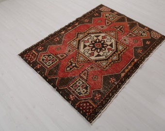 4x6 ft Anatolian Wool Runner, Runner Rug, Turkish Wool Runner, Red Runner, Soft Runner, Faded Runner, Kitchen&Bathroom Rug, Oushak Rug