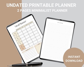 MEAN PLANNER PRINTABLE | meal planner with grocery list | meal prep planner | Weekly meal planner | meal tracker | Meal Planner | meal prep