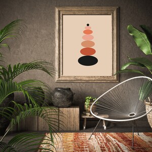 Boho Wall Art, Printable Wall Art, Digital Prints, Mid Century Modern Print, Neutral Color Prints, Boho Decor, Abstract Shape Print