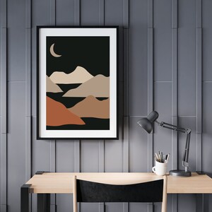 Boho Wall Art, Printable Wall Art, Digital Prints, Mid Century Modern Print, Neutral Color Prints, Boho Decor, Abstract Landscape Print