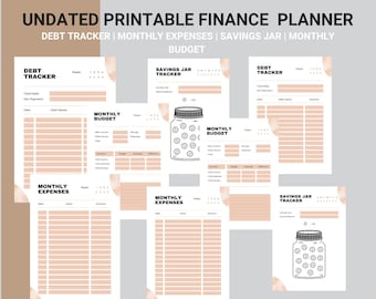 PRINTABLE FINANCE PLANNER | budget planner | financial planner | monthly budget | savings tracker | budget tracker template | annual budget