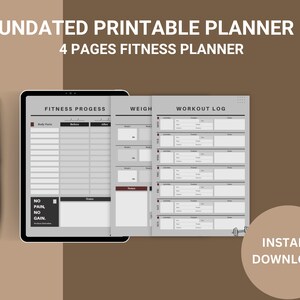 PRINTABLE FITNESS PLANNER  | workout planner | wellness planner | weight loss journal | fitness tracker | meal planner | weight loss tracker