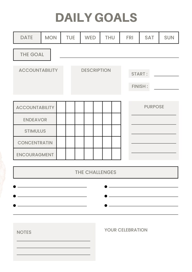 PRINTABLE GOAL PLANNER | Productivity Planner | Goal Setting | Habit ...