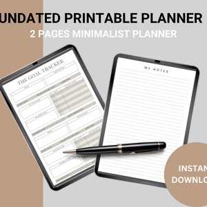 PRINTABLE GOAL PLANNER | productivity planner | goal setting | habit tracker | digital planner  | goal tracker| vision board | goals tracker