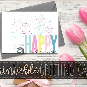 Bunte Happy Hello Grußkarte, jemand zu sagen, hallo!