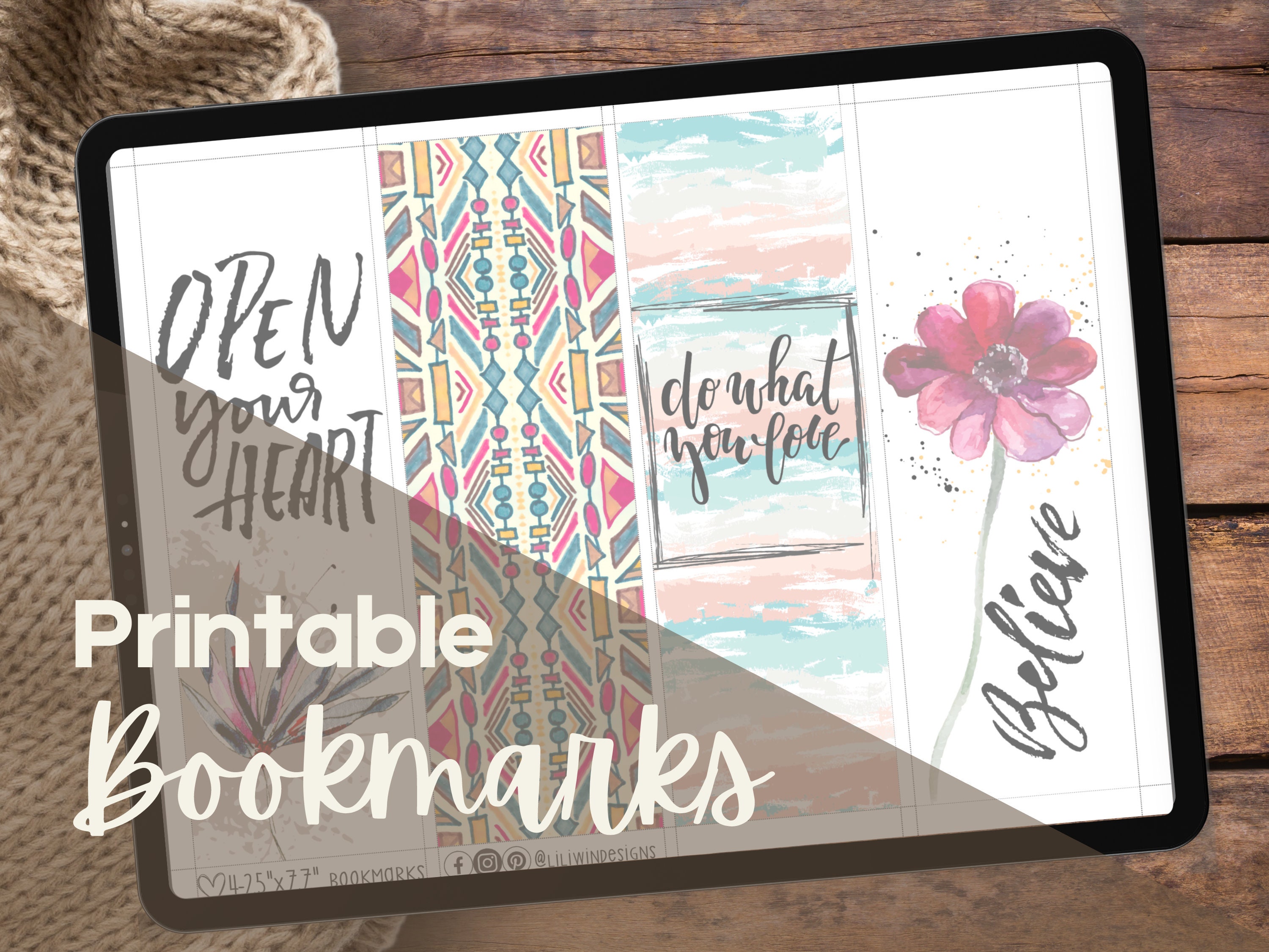 Cute Printable Bookmark | Instant Printable Bookmarks With Colorful ...