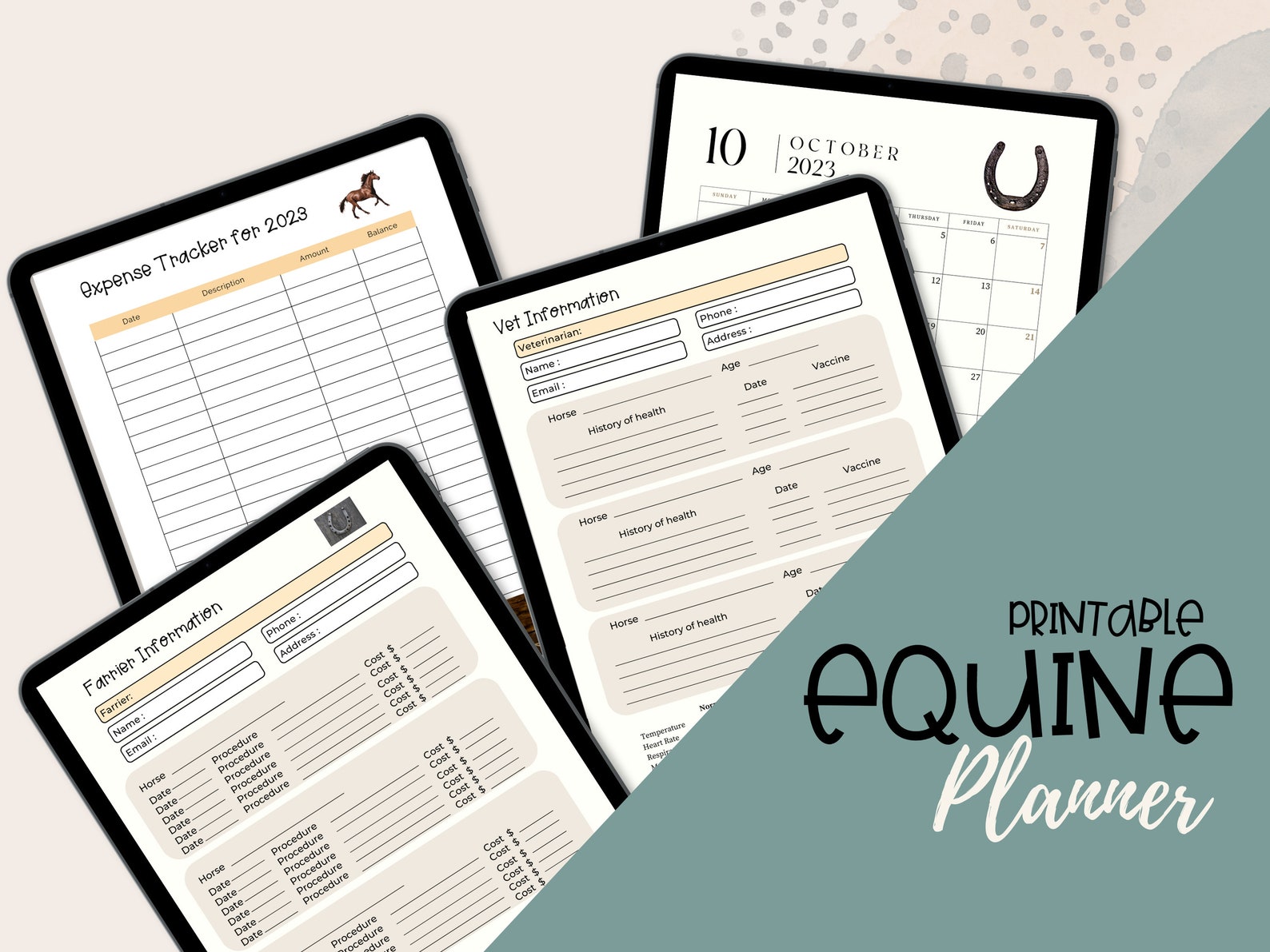 Printable Equine Planner | Horse Printable Planner | Minimal 2023 ...