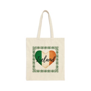 For The Love Of Ireland Canvas Tote Bag, St. Patrick&#39;s Day Gifts