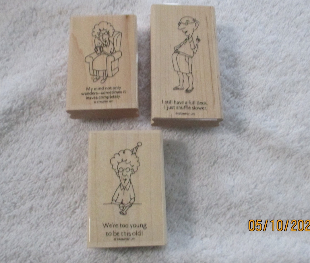 Stampin up Rubber Mounted Wood Stamp Set Golden Oldies - Etsy