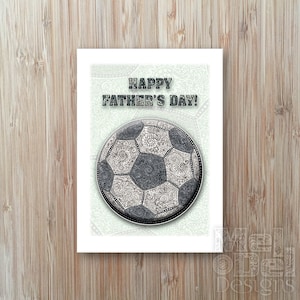 Carte de voeux imprimable de dernière minute pour la fête des pères Note de ballon de football pour papa Carte de football traditionnelle pour papa Téléchargement numérique instantané PDF