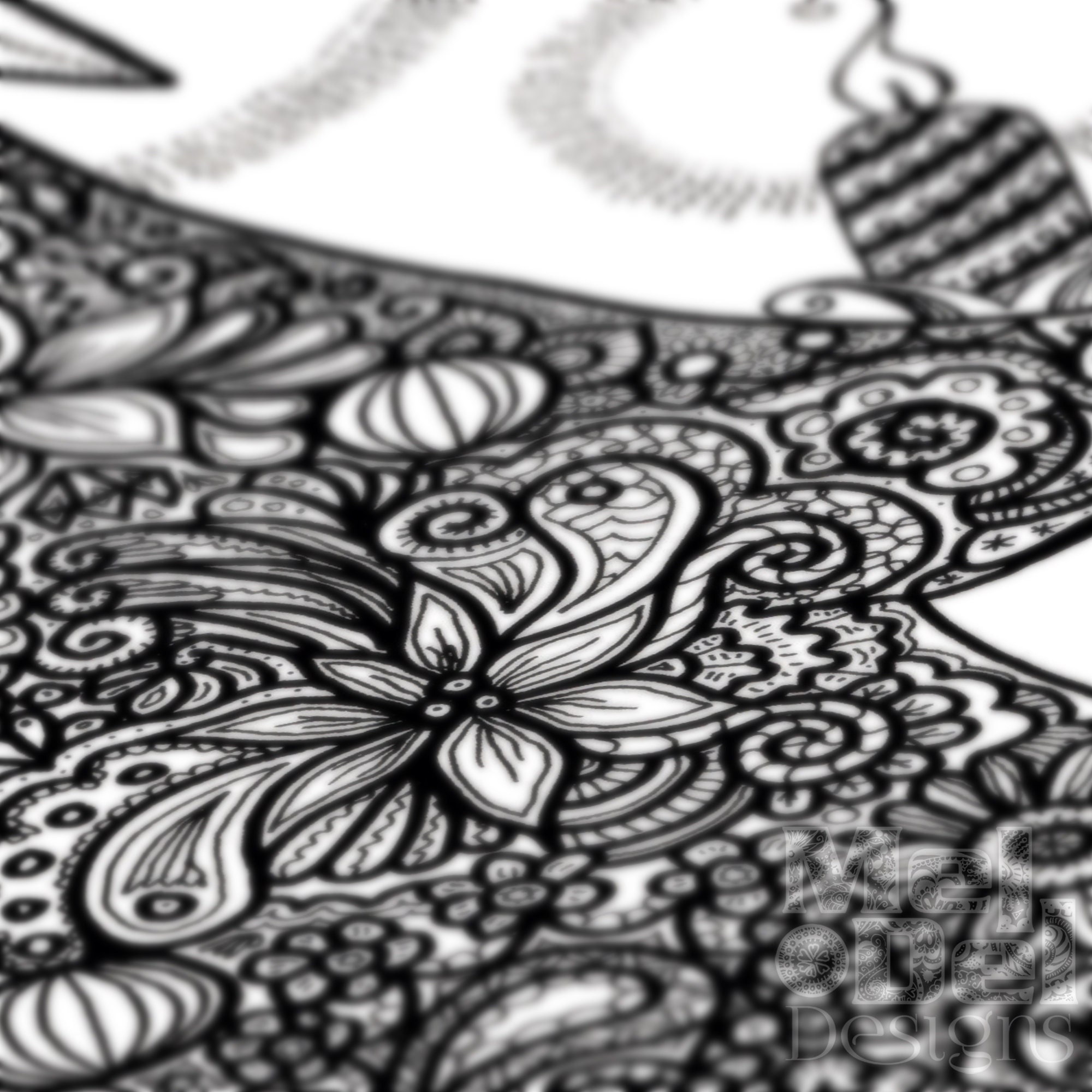 Detailed Christmas Tree Printable Coloring Page Festive Xmas - Etsy