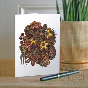 Carte de voeux imprimable d'automne, carte florale de couleur terreuse pour Thanksgiving, bouquet de couleurs d'automne, dernière minute, carte DIY, téléchargement immédiat